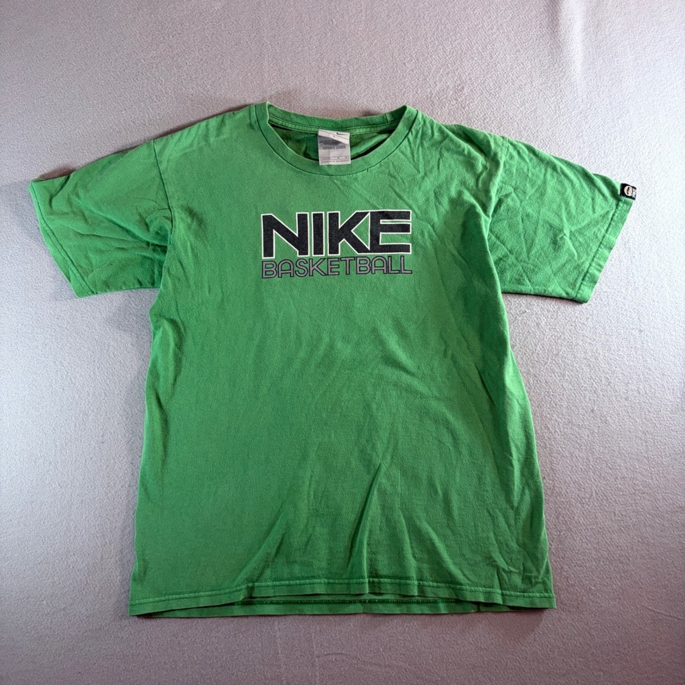 Nike Basketball Rise Above Graphic Tee Shirt Green Mens Large L glow in the dark
